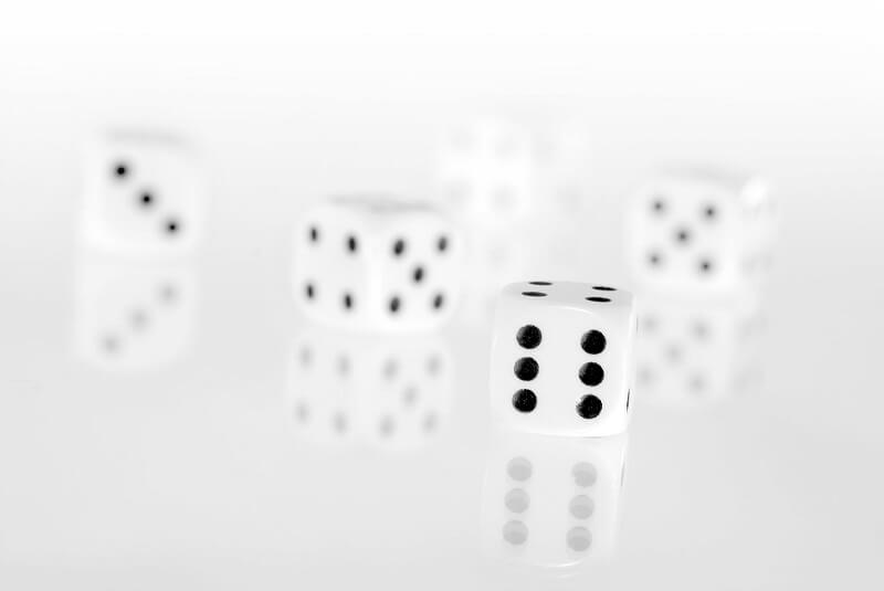 White dice for gambling